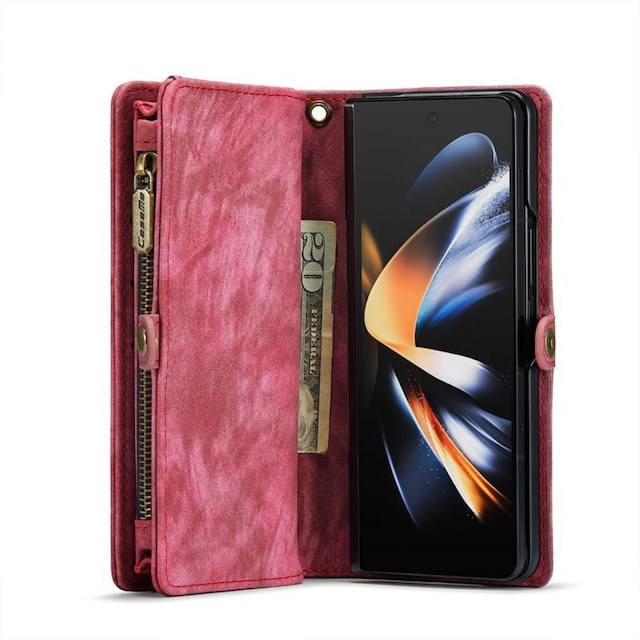 Multi Wallet CaseMe 11-kort Samsung Galaxy Z Fold 5 - Rød