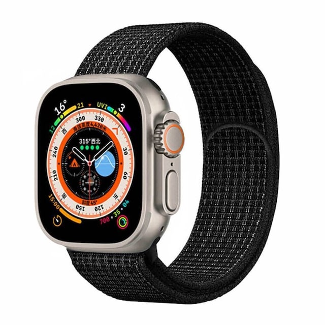 Nylon Urrem Apple Watch Ultra (49mm) - Blackwhite