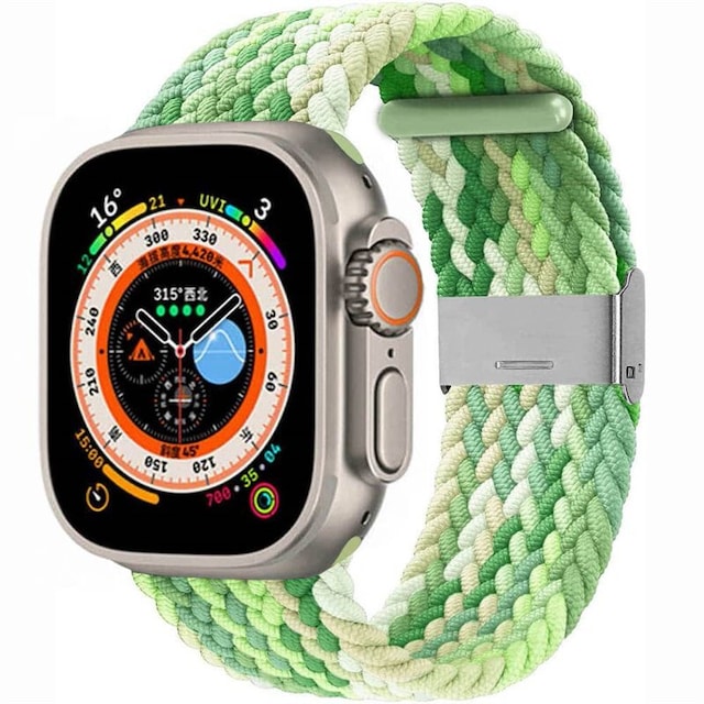 Flettet Urrem Apple Watch Ultra (49mm) - Gradient green