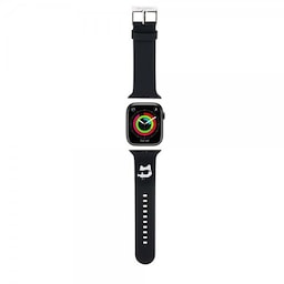 Karl Lagerfeld Apple Watch 42/44/45mm/Apple Watch Ultra Armbånd Rubber NFT Choupette Sort