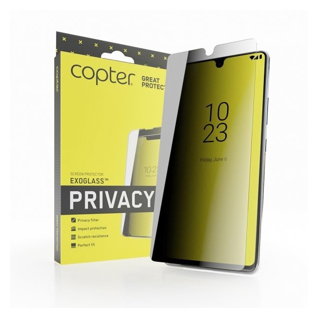 Copter iPhone 15 Skærmbeskytter Exoglass Flat Privacy
