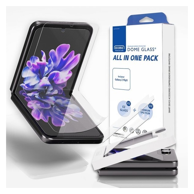 Whitestone Dome Samsung Galaxy Z Flip 5 Skærmbeskytter All in One Pack 2-pak