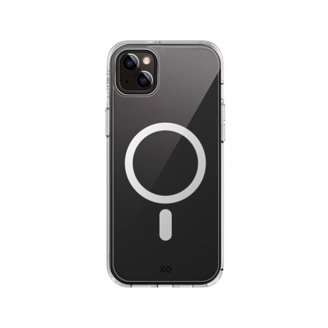 XQISIT iPhone 15 Plus Cover Antishock Case MagSafe Transparent Klar