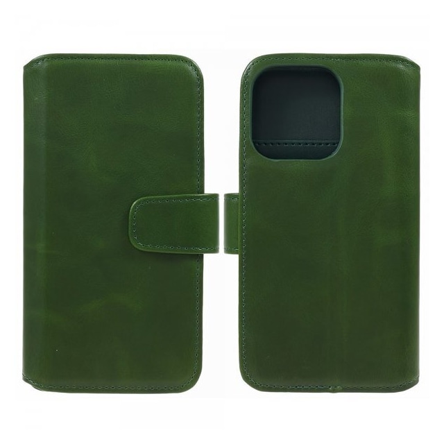 Nordic Covers iPhone 15 Pro Max Etui Essential Leather Juniper Green