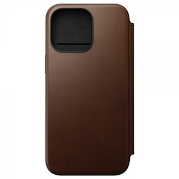 NOMAD iPhone 15 Pro Max Etui Modern Leather Folio Brun
