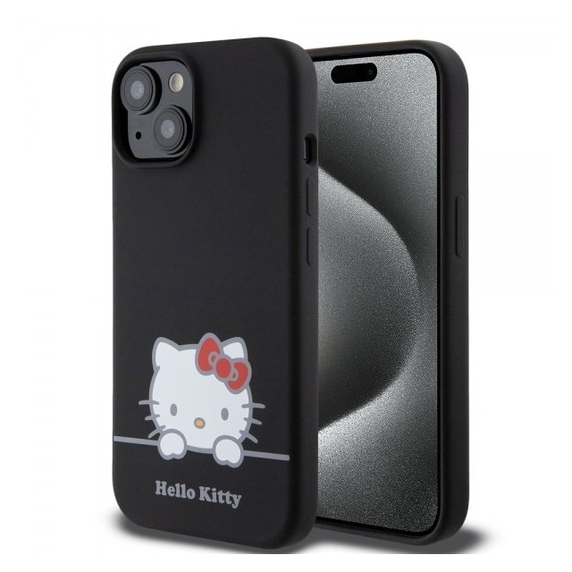 Hello Kitty iPhone 15 Cover Liquid Silicone Sort