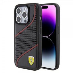 Ferrari iPhone 15 Pro Cover Perforeret Sort