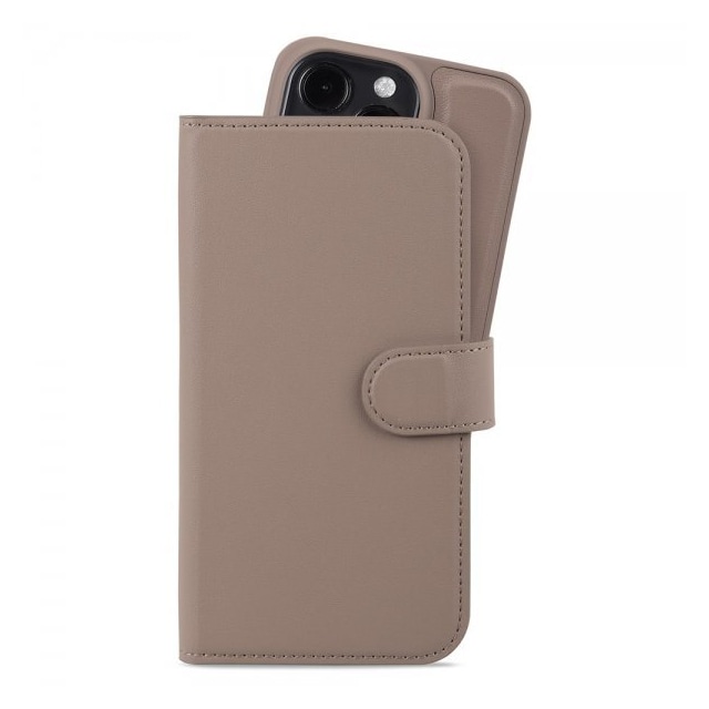 holdit iPhone 15 Pro Etui Wallet Case Magnet Plus Mocha Brown