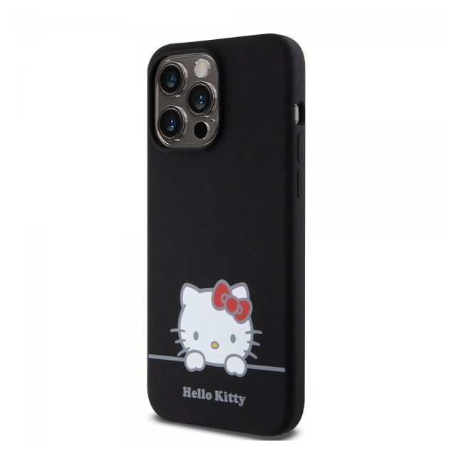 Hello Kitty iPhone 15 Pro Max Cover Liquid Silicone Sort