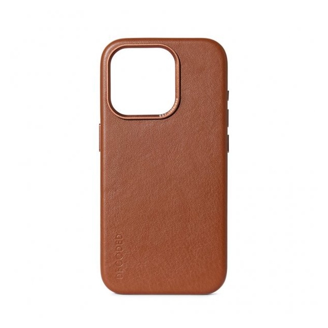Decoded iPhone 15 Plus Cover Leather Backcover Tan