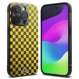 Ringke iPhone 15 Pro Cover Onyx Design Checkerboard Yellow