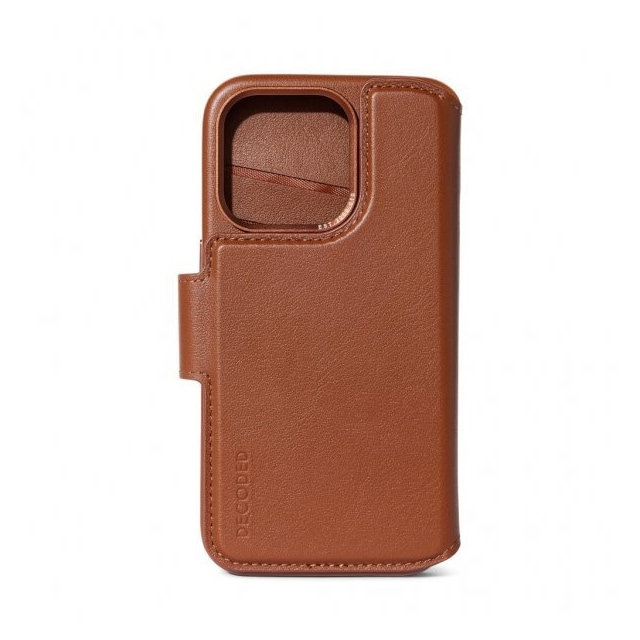 Decoded iPhone 15 Pro Max Etui Leather Detachable Wallet Tan