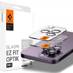 Spigen iPhone 14 Pro/iPhone 14 Pro Max Kameralinsebeskytter GLAS.tR EZ Fit Optik Pro Deep Purple 2-pak