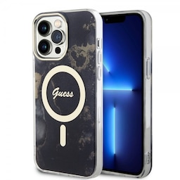 Guess iPhone 14 Pro Max Cover Golden Marble MagSafe Sort