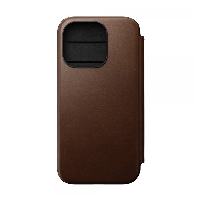 NOMAD iPhone 15 Pro Etui Modern Leather Folio Brun
