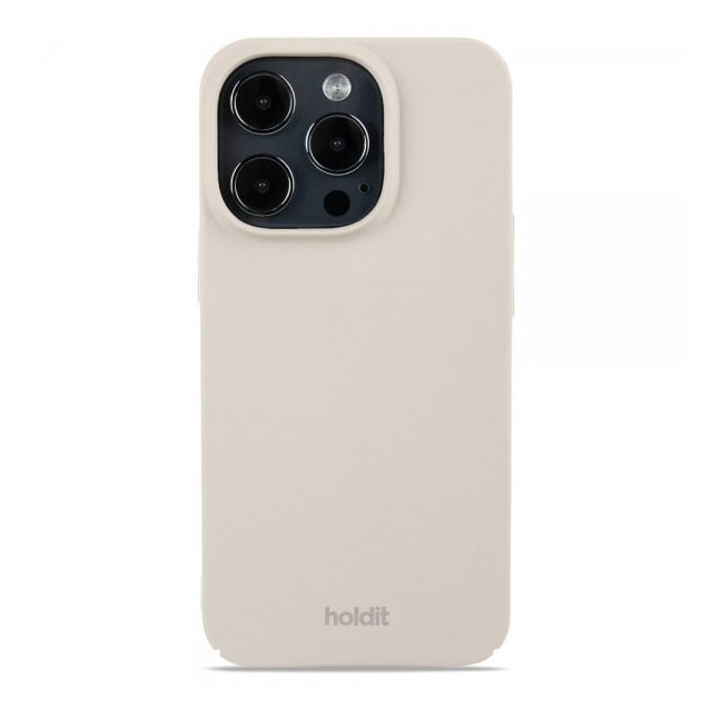 holdit iPhone 15 Pro Cover Slim Case Light Beige