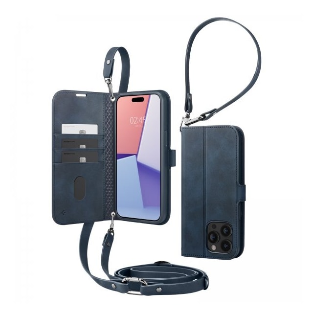 Spigen iPhone 15 Pro Etui Wallet S Pro Navy