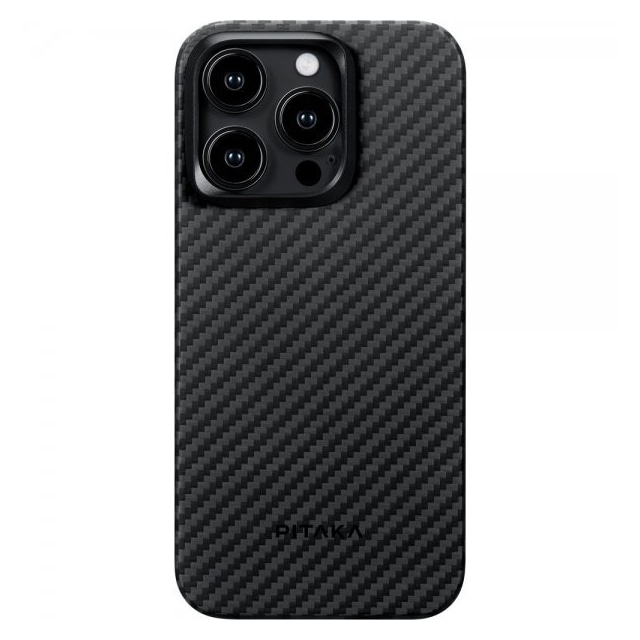 Pitaka iPhone 15 Pro Cover MagEZ Case 4 Black/Grey Twill