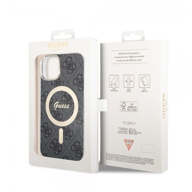 Guess iPhone 15 Cover 4G Pattern MagSafe Sort