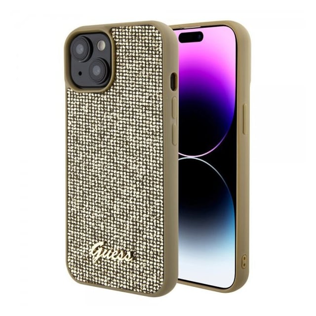 Guess iPhone 15 Cover Square Mirror Guld