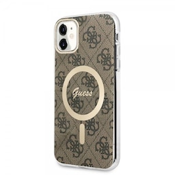 Guess iPhone 11 Cover 4G Pattern MagSafe Brun