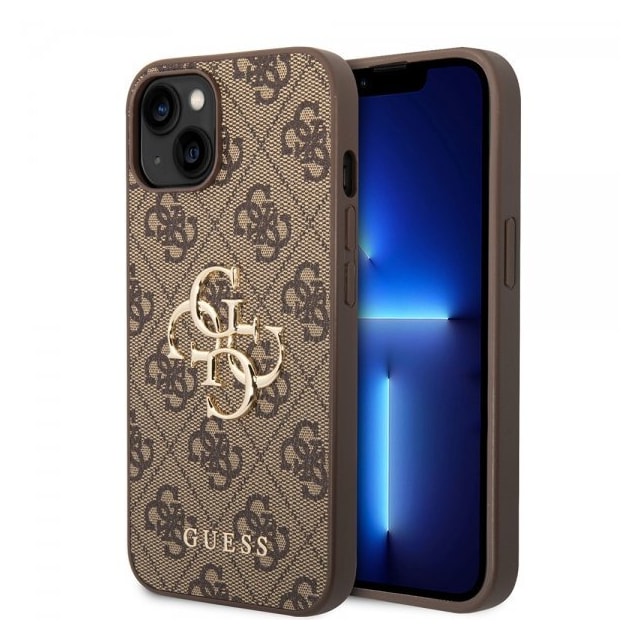 Guess iPhone 15 Cover 4G Logo Brun
