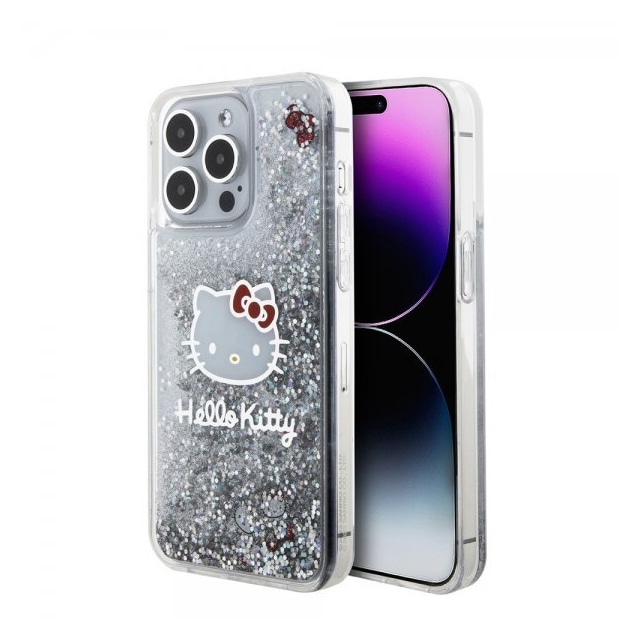 Hello Kitty iPhone 15 Pro Max Cover Liquid Glitter Translucent