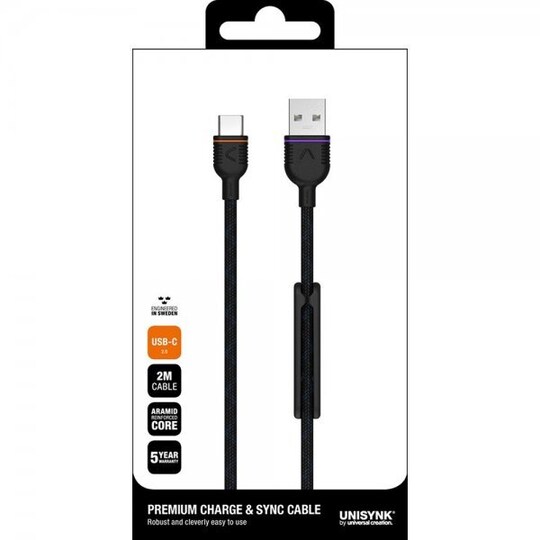 Unisynk USB-A til USB-C kabel 2m
