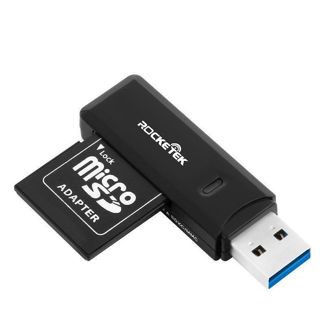 NÖRDIC 2in1 USB3.0 kortlæser SD/MMC og MicroSD/TF 2TB 5Gbps UHS-I