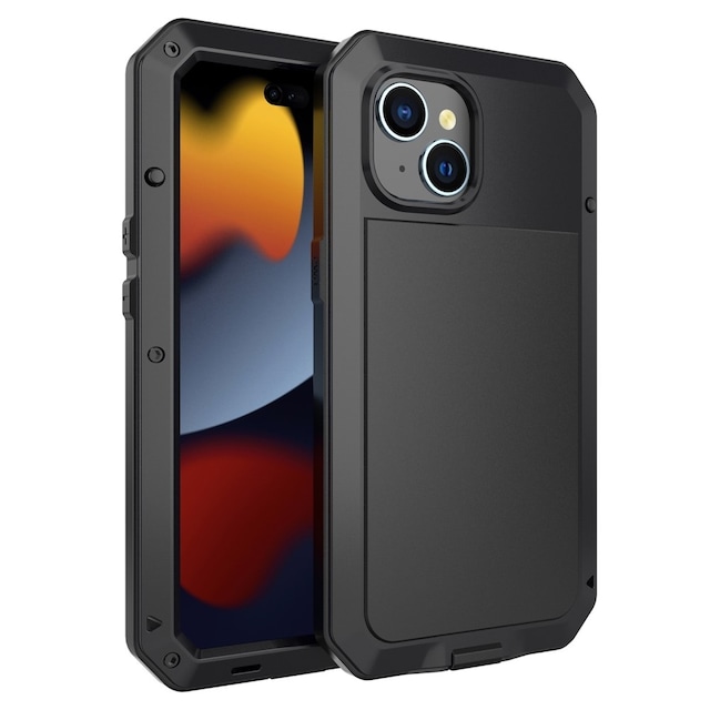 iPhone 15 Plus Heavy Duty Robust Hybrid Cover Shell + hærdet glas