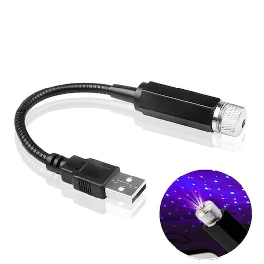 USB Skylight Projektorlys Bilsoveværelsesloft Starlight-projektor -  Blå/Lilla Lys | Elgiganten