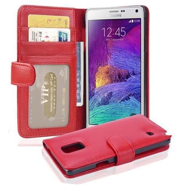 Samsung Galaxy NOTE 4 Pungetui Cover (Rød)