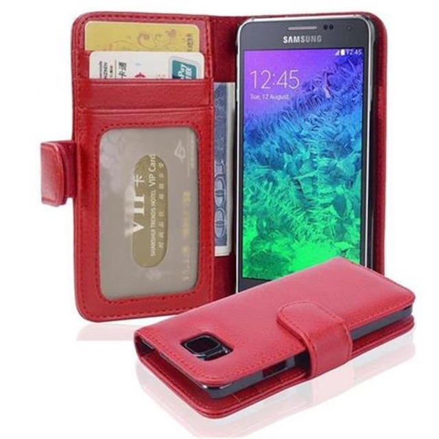 Samsung Galaxy ALPHA Pungetui Cover (Rød)