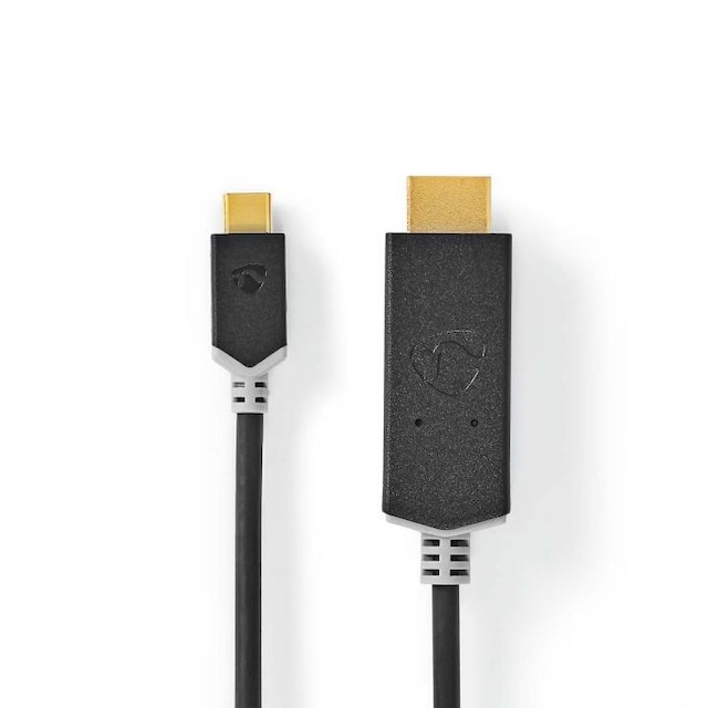 Nedis USB-C™ Adapter | USB 3.2 Gen 1 | USB-C™ Han | HDMI™ Stik | 4K@60Hz | 1.00 m | Runde | Guldplateret | PVC | Antracit | Box