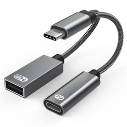 NÖRDIC USB-C hub 2 porte 1x USB-A 2.0 1x USB-C PD 3.0 60W