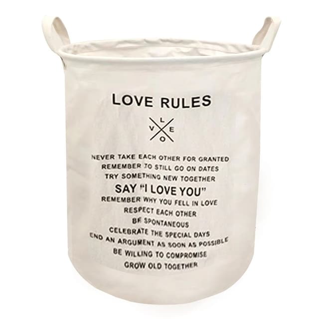 Sammenklappelig Tøjkurv Vasketøjskurv med håndtag - Love Rules