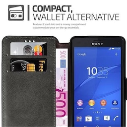 Sony Xperia Z3 COMPACT Pungetui Cover Case (Grå)