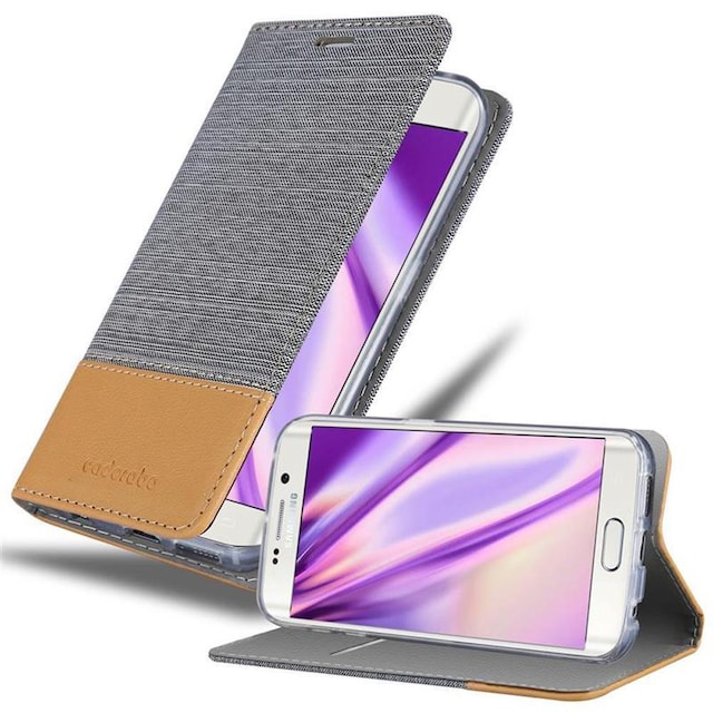 Samsung Galaxy S6 EDGE Pungetui Cover Case (Grå)