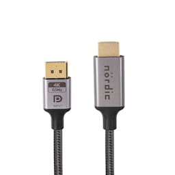 NÖRDIC 1m Displayport til HDMI 4K60Hz Dynamic HDR 18Gbps