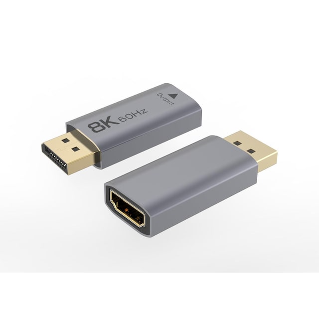 NÖRDIC Aktiv adapter Displayport 1.4 han til HDMI 8K60Hz hun