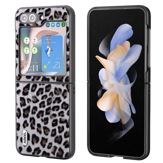 Leopardmønster Cover Samsung Galaxy Z Flip 5 - Sølv