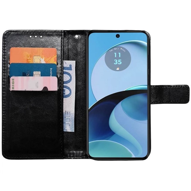 Wallet cover 3-kort Motorola Moto G14 - Sort