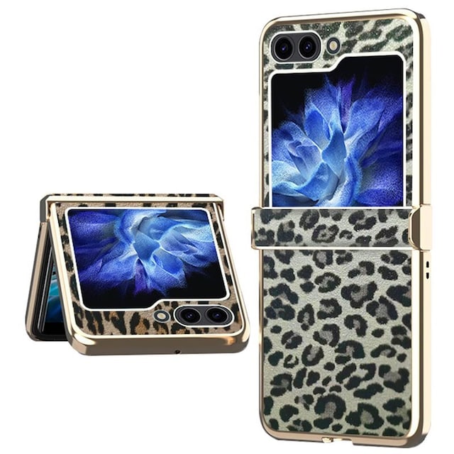 Leopard Case Samsung Galaxy Z Flip 5 - Silver White