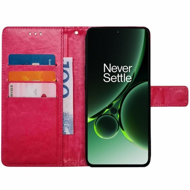 Wallet cover 3-kort OnePlus Nord 3 5G - Lyserød