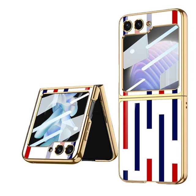 Stripe Glass case Samsung Galaxy Z Flip 5 - Redblue