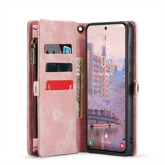 Multi Wallet CaseMe 11-kort Samsung Galaxy S23 FE - Lyserød