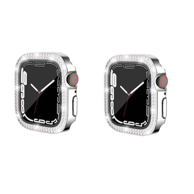 2-Pakke etui med skærmbeskytter til Apple Watch iWatch 3 sølv 40 mm