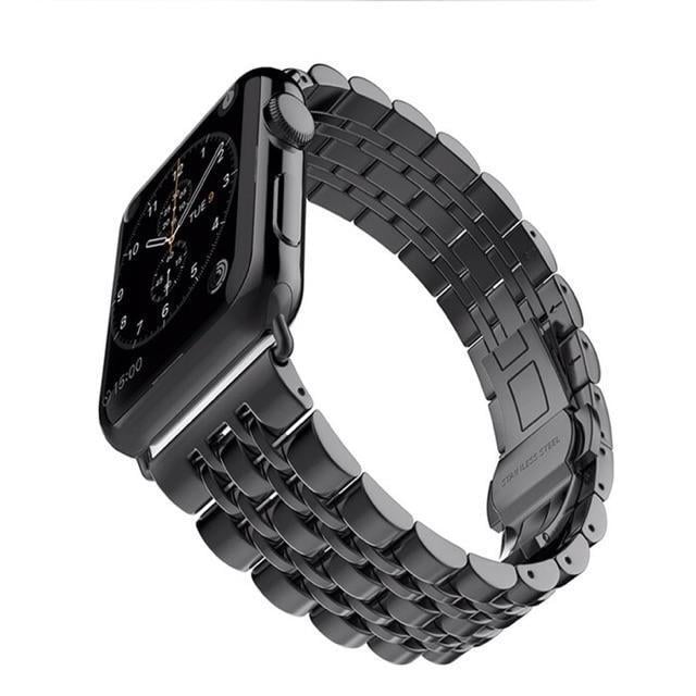 SKALO metal armbånd 5-link Apple Watch 38/40/41mm - Sort