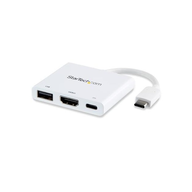 StarTech.com CDP2HDUACPW, Ledningsført, USB 3.2 Gen 1 (3.1 Gen 1) Type-C, 60 W, Hvid, 5 Gbit/sek., 4096 x 2160 pixel