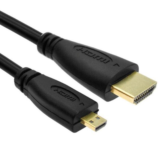 NÖRDIC HDMI til Micro HDMI kabel 1,8m High Speed ​​HDMI med Ethernet Type A  til Type D han til han Black | Elgiganten